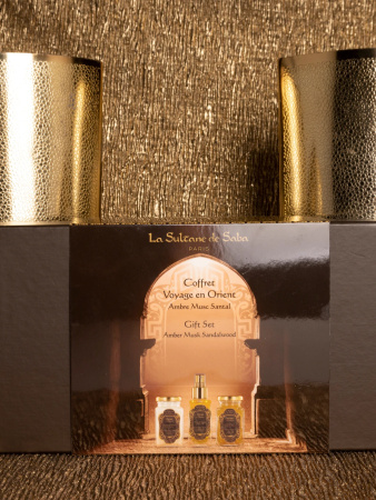 Набор "Путешествие на Восток" с ароматом Амбра/Мускус/Сантал кофр или косметичка