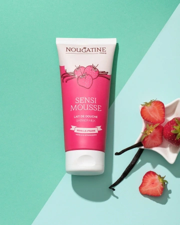 Сэнсимусс - молочко для душа для тела "Ваниль/Клубника", 30 мл (тревел-формат)